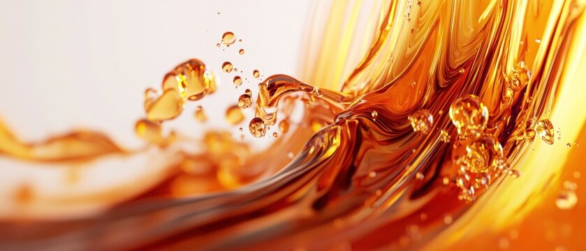 Amber Liquid Abstract Swirl: A Dynamic Splash of Golden Hues