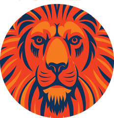 illustration of lion in cartoon style
