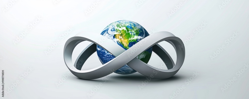 Poster global network concept with earth and abstract swirl design