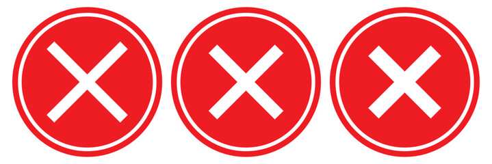 Obraz premium Right and wrong buttons. Yes or no check mark icons in green tick box and red cross. Set of red X and green check mark. Tick and X mark icon for apps and websites