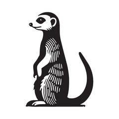 Unique meerkat silhouette for artistic projects - Meerkat illustration - minimallest meerkat vector
