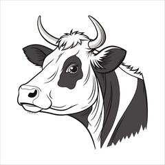 cows graze on a green field in sunny weather, layout with space for text