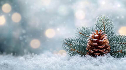 Obraz premium christmas background with fir branches and cones