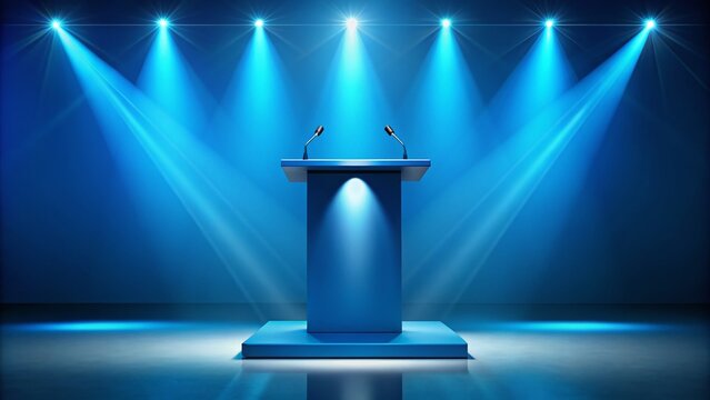 Blue Podium Giveaway Announcement - Product Showcase Background