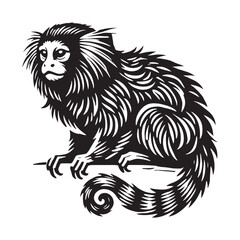 Bold marmoset silhouette for innovative artistic designs - Marmoset black vector
