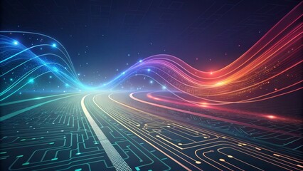 Obraz premium Abstract Tech Design Showcasing Dynamic Future Concepts and Lines