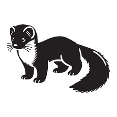 Bold Marten silhouette for modern design projects - Marten black vector
