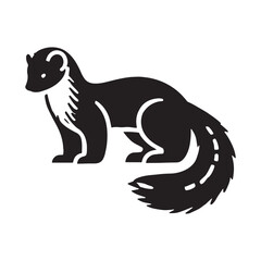 Unique Marten silhouette for versatile design applications - Marten illustration - minimallest Marten vector
