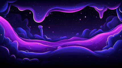 Neon Purple Galaxy Landscape Background, Digital Art, Sci-Fi Game Design. Generative AI