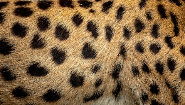 macro view of cheetah fur with golden tones and distinct black spots showcasing the iconic pattern of the fastest land animal

