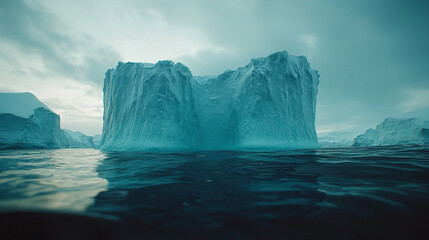 iceberg submerged under water represents the unseen struggles beneath the surface, with its chaotic nature signifying conflict and hidden forces