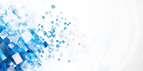 Obraz premium Abstract Blue and White Geometric Cube Design