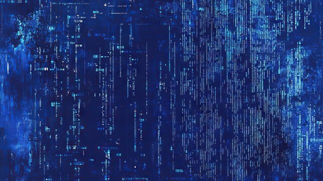 Program code and programming languages on blue glowing background. Abstract technological experience of software developer and a computer script. Page template on topic of programming and development.