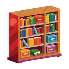 Minimalist Bookcase Vector Illustration