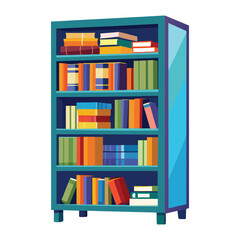 Minimalist Bookcase Vector Illustration