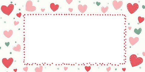 Lovely Hearts Frame Blank Template Design