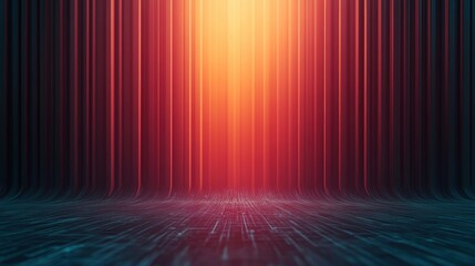 Fototapeta premium Vertical gradient with red and orange digital stripes on a dark background.