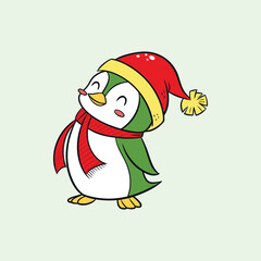Merry Christmas Penguin vector illustration pen tools art design