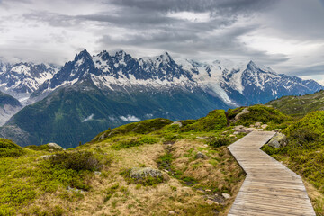 Nasty weather in the Alps. Dark cloudy sky and overcast before the rain and storm. Stormy weather....