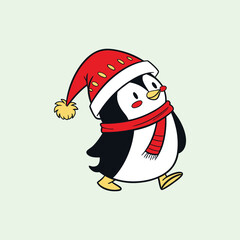 Merry Christmas Penguin vector illustration pen tools art design