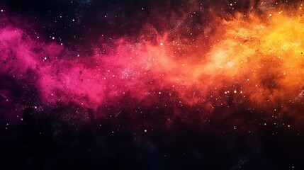 Grainy gradient dark background red orange yellow pink black color flow noise texture wide banner poster header design, Generative AI