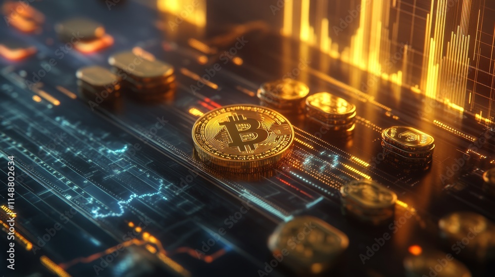 Aufkleber bitcoin trading activity in digital finance market cryptocurrency growth data visualization tech env