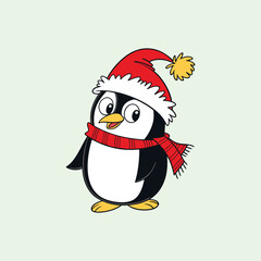 Merry Christmas Penguin vector illustration pen tools art design