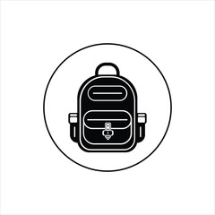 School Bag Silhouette Vector Icons Perfect Black And White Designs.