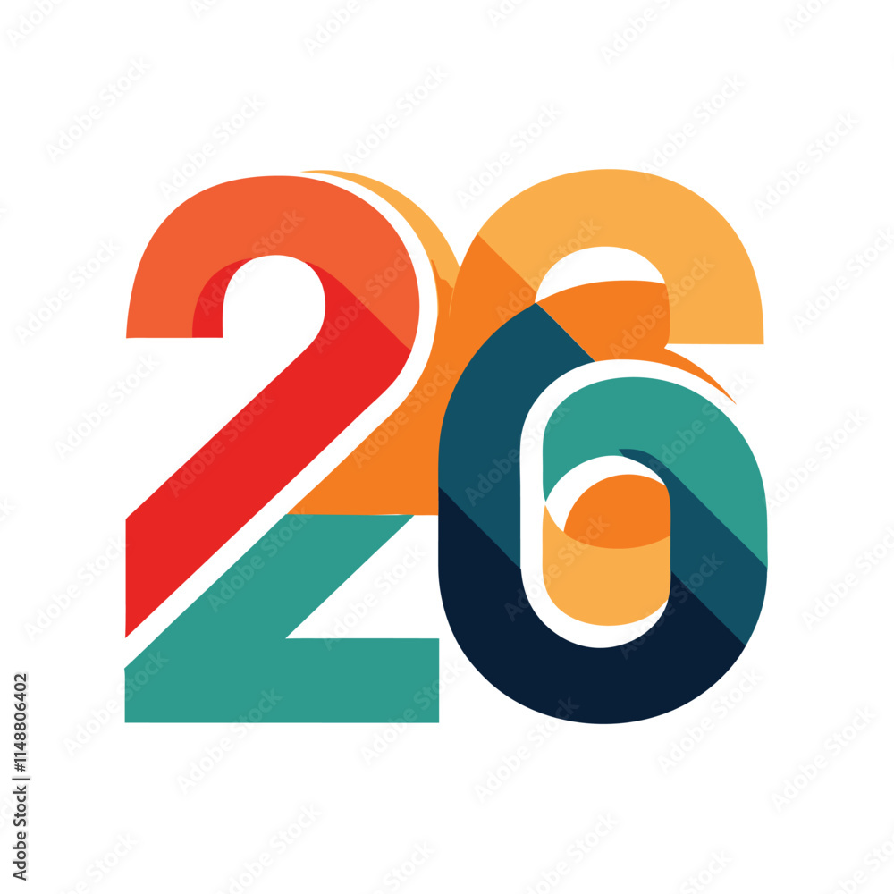 Poster abstract vector design features a shiny orange circle element with business icons and the number nin