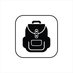 School Bag Silhouette Vector Icons Perfect Black And White Designs.