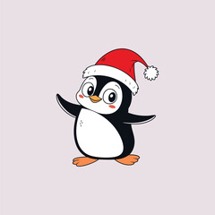 Merry Christmas Penguin vector illustration pen tools art design
