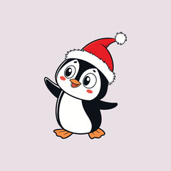 Merry Christmas Penguin vector illustration pen tools art design