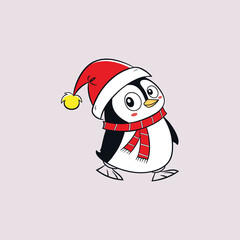 Merry Christmas Penguin vector illustration pen tools art design