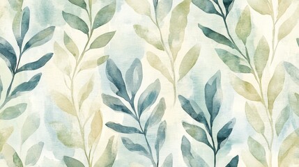 Nature-themed watercolor leaf pattern artistic design botanical illustration serene environment top-down view aesthetic concept