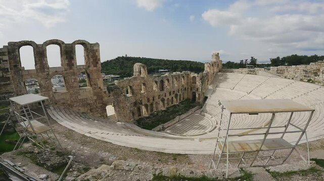 Antique open air theatre in Acropolis, Greece