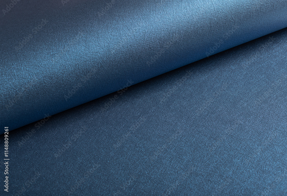 Poster Dark blue shimmering paper texture with a glossy metallic sheen and luminous gradient. The smooth, reflective surface, paired with subtle fibrous details, creates a rich and