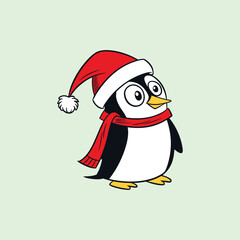 Merry Christmas Penguin vector illustration pen tools art design