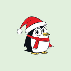 Merry Christmas Penguin vector illustration pen tools art design