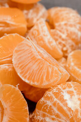 close up of peeled tangerine