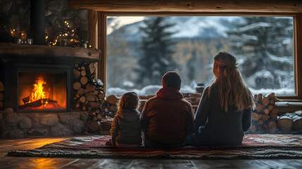 Family Retreat New Year Quiet Mountain Cabin Cozy Fireplace Stories Hot Cocoa Nature Intimate Celebration