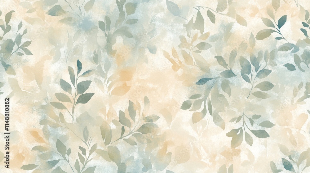 Poster serene botanical patterns digital art abstract design tranquil atmosphere close-up view nature conce