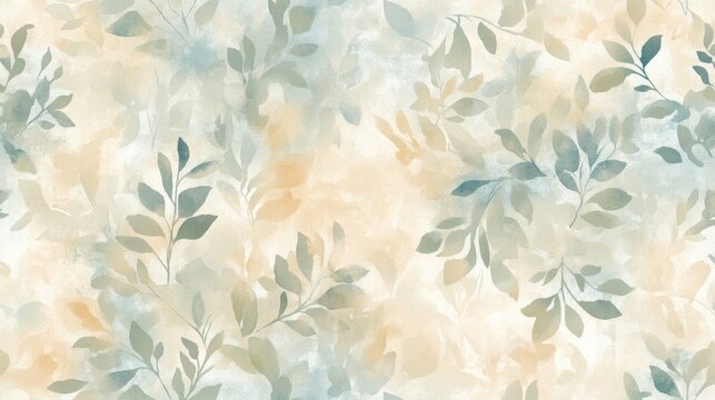Serene botanical patterns digital art abstract design tranquil atmosphere close-up view nature concept for relaxation