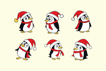 Merry Christmas Penguin vector illustration pen tools art design