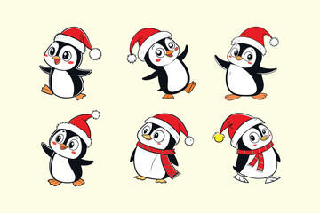 Merry Christmas Penguin vector illustration pen tools art design
