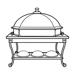 Editable Buffet Server Outline Vector Graphic