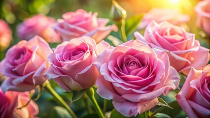 Candid Photo: Pink Roses in Natural Light, Close-Up View