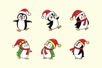 Merry Christmas Penguin vector illustration pen tools art design