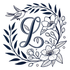 a vector design featuring an elegant monogram