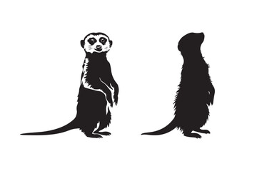 Meerkat Silhouette Vector Set for Wildlife and Nature