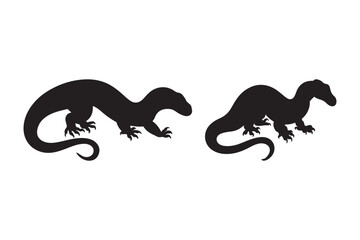 Silhouette of Monitor Lizards for Wildlife and Nature